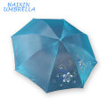 Mode Damen Metallrahmen Custom Advertising Großhandel Standard Regen Regenschirm Preis Beste Mini Faltbare Reise Regenschirm 3 Falten